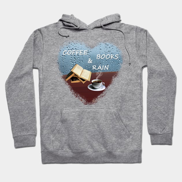 Coffee, books and rain Hoodie by Florin Tenica